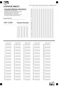 Figure 9.5.1 A computer-marked assignment form (University of Western Australia)